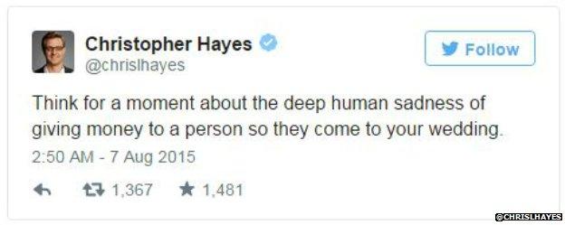 A tweet from Chris Hayes