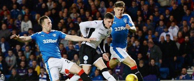 Michael O'Halloran scores for Rangers against St Johnstone