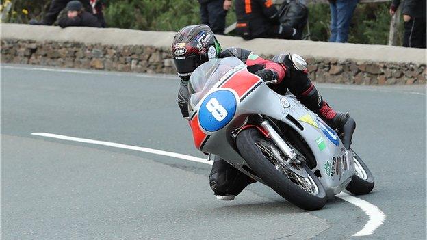 Dominic Herbertson competing in the Classic TT