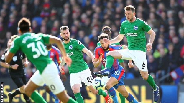 Dale Stephens in action for Brighton at Crystal Palace