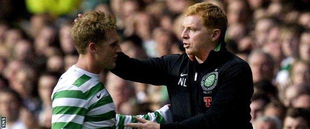 Kris Commons and Neil Lennon