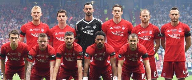 The Aberdeen team that started against Celtic in the Scottish Cup final