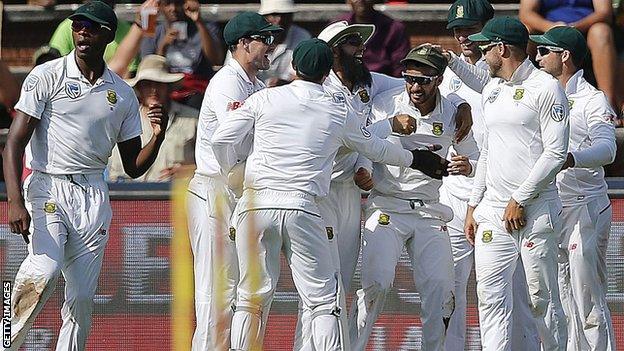 South Africa celebrate their Test series win