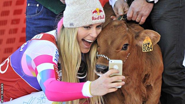 Vonn and her second cow Winnie in Val D'Isai