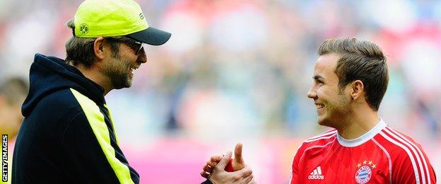 Jurgen Klopp and Mario Gotze