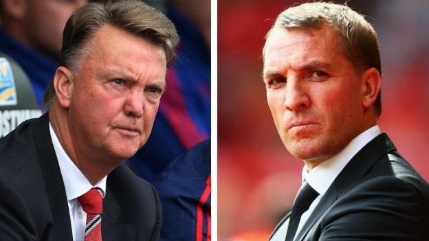 Manchester United manager Louis van Gaal and Liverpool boss Brendan Rodgers