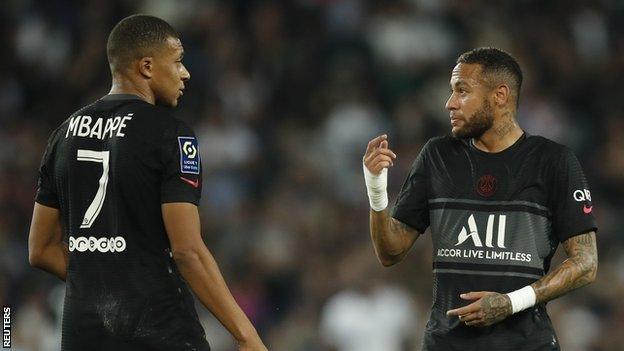 Kylian Mbappe (left) and Neymar