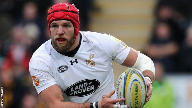 Flanker James Haskell in action for Wasps