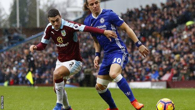 Chelsea's David Luiz (right) in action against Burnley