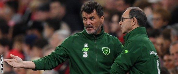 Republic of Ireland boss Martin O'Neill and his assistant Roy Keane see it all go wrong in Cardiff