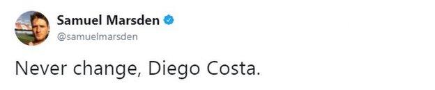 Twitter Costa reaction