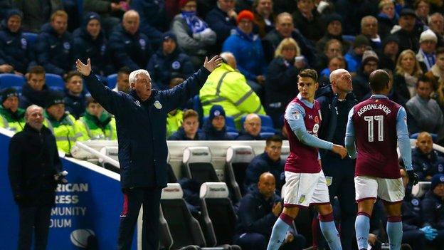 Aston Villa have won three and drawn three of Steve Bruce's six matches in charge