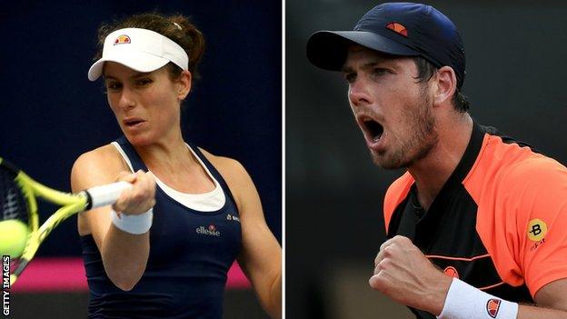 British duo Johanna Konta (left) and Cameron Norrie