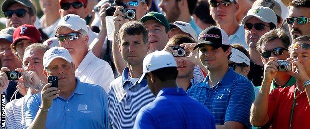 Tiger Woods playing in the Bahamas