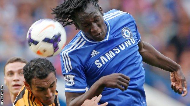 Romelu Lukaku in action for Chelsea against Hull in 2013