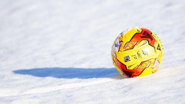 Football in snow