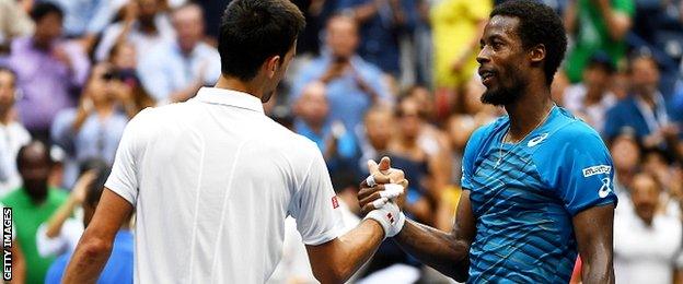 Novak Djokovic and Gael Monfils