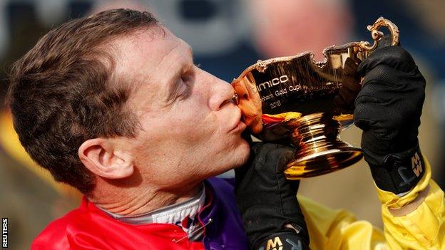 Richard Johnson's sole previous Gold Cup success was on Looks Like Trouble in 2000