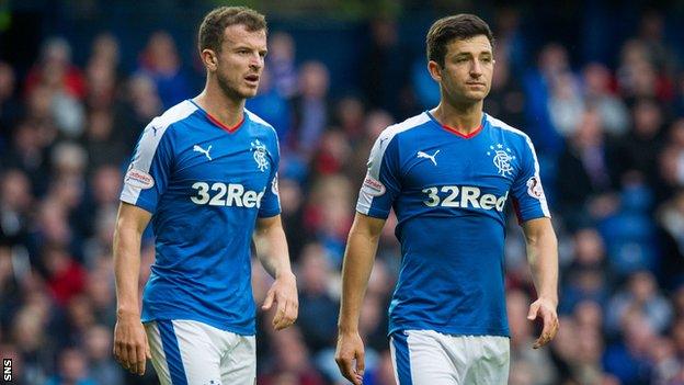 Rangers midfielders Andy Halliday and Jason Holt