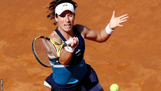 Britain's Johanna Konta in action against Venus Williams