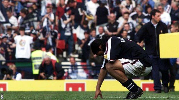 Dundee's Fabian Caballero after their 1-0 defeat to Rangers in the 2003 Scottish Cup final