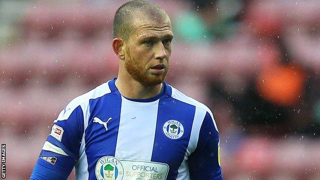 Joe Garner in action for Wigan Athletic