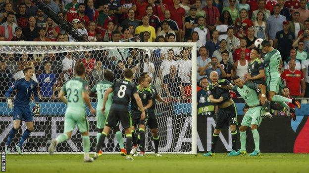 Ronaldo heads Portugal in front on 50 minutes