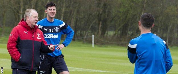 Jimmy Nicholl takes Rangers training