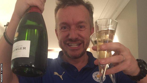 Fraser celebrates Leicester's Premier League title win in 2016