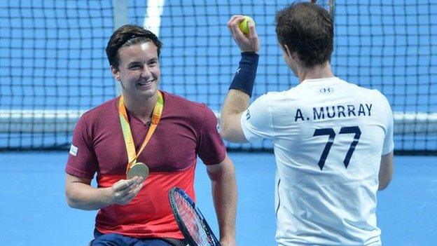 Andy Murray (right) is a keen supporter of Gordon Reid