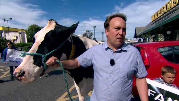 Michael Shadwick and his cow