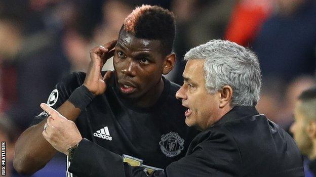 Paul Pogba and Jose Mourinho