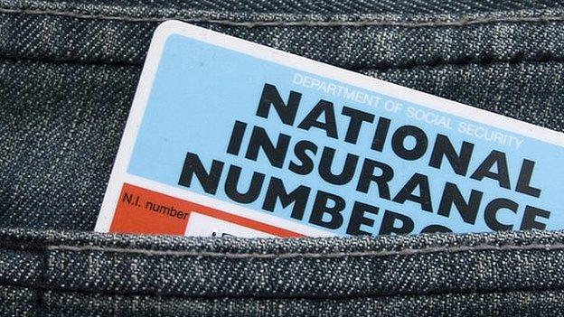 National Insurance Number card