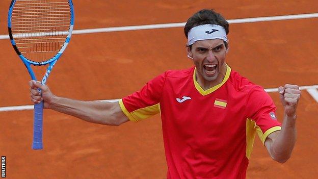 Albert Ramos-Vinolas celebrates beating Cameron Norrie