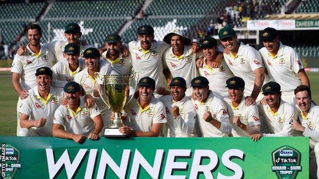 Australia with the Benaud-Qadir Trophy