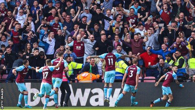 Burnley celebrate goal against Watford