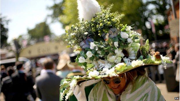 The wildlife inspired hat of a racegoer during Ladies Day, on day three of the 2015 Royal Ascot Meeting at Ascot Racecourse, Berkshire.