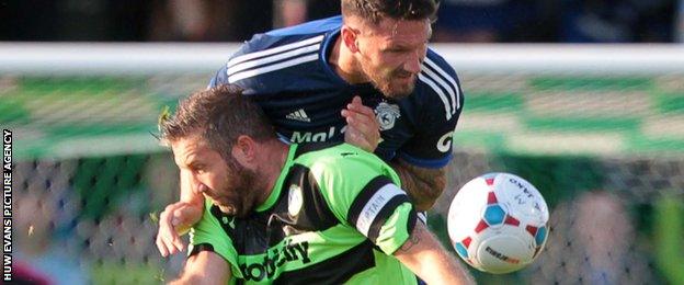 Sean Morrison in action against former Bluebird Jon Parkin