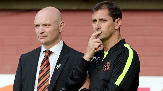 Dundee United chairman Stephen Thompson and Jackie McNamara