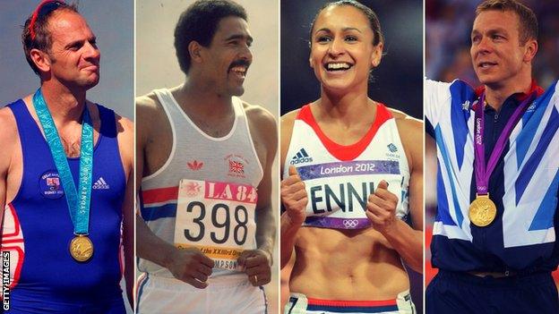 Steve Redgrave, Daley Thompson, Jessica Ennis-Hill and Chris Hoy