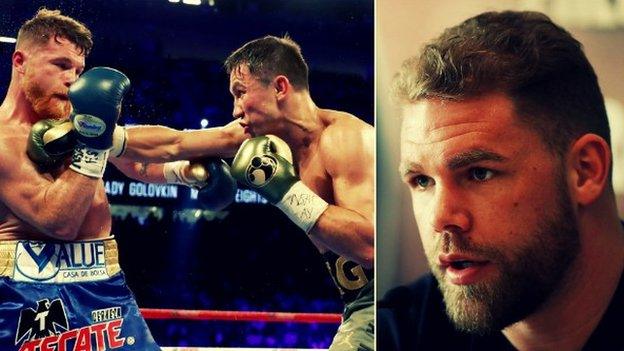 Saunders (right) says he can afford no mistakes if he is to face either Saul 'Canelo' Alvarez (left) or Gennady Golovkin (centre)