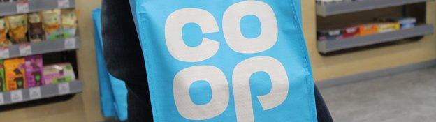 blue reusable co op bag