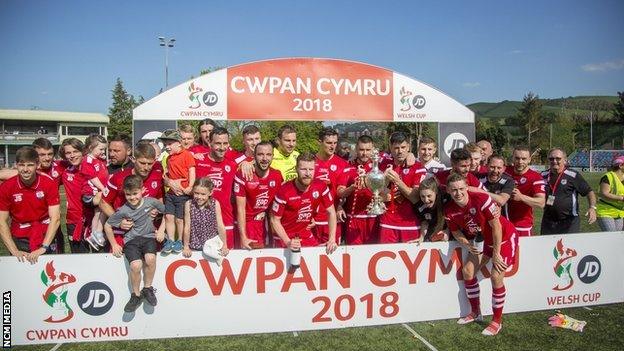 Connah's Quay celebrate their Welsh Cup win