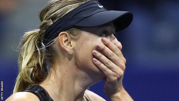 Maria Sharapova was emotional after beating Simona Halep