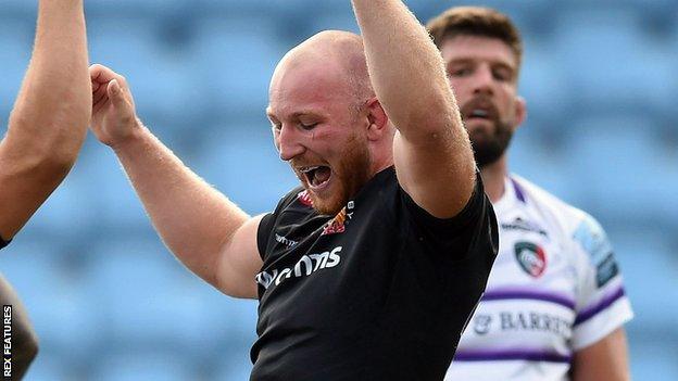 Matt Kvesic celebrates a try