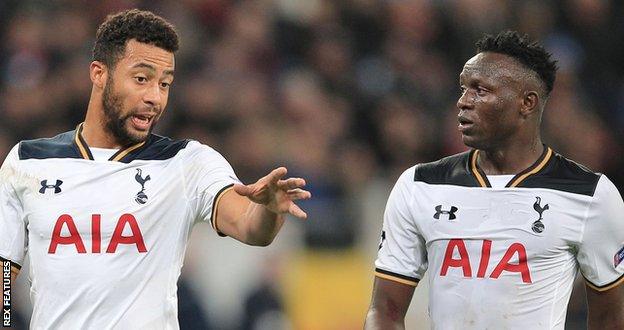 Tottenham midfielders Mousa Dembele and Victor Wanyama