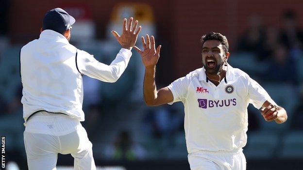 Ravichandran Ashwin celebrates a wicket