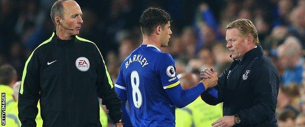 Ross Barkley and Ronald Koeman