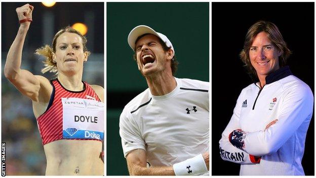 Eilidh Doyle, Andy Murray and Katherine Grainger