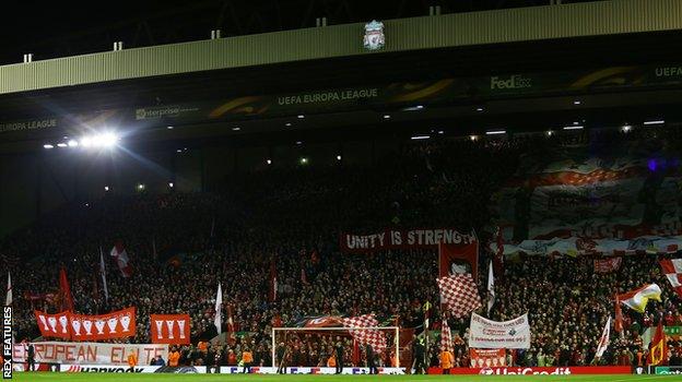 Liverpool beat Manchester United 2-0 under the Anfield floodlights in the Europa League in March